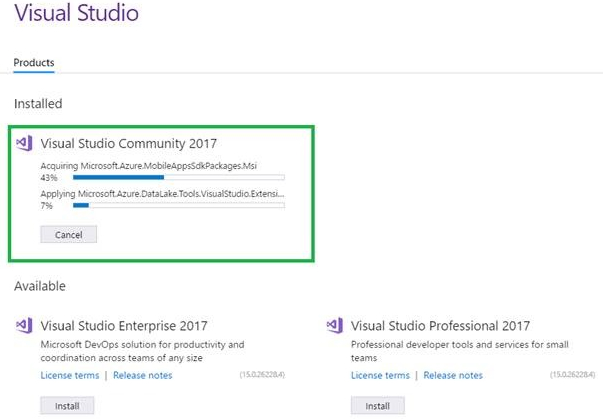 Visual studio installer